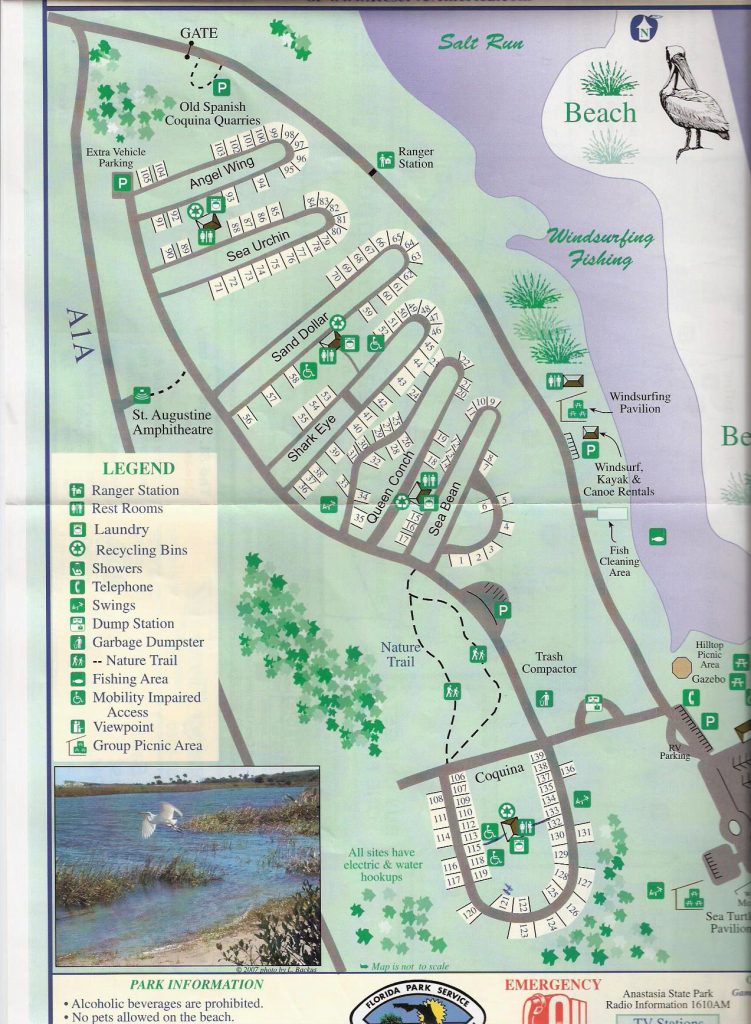 Campground Map Anastasia State Park St Augustine Florida Florida State Rv Parks Map