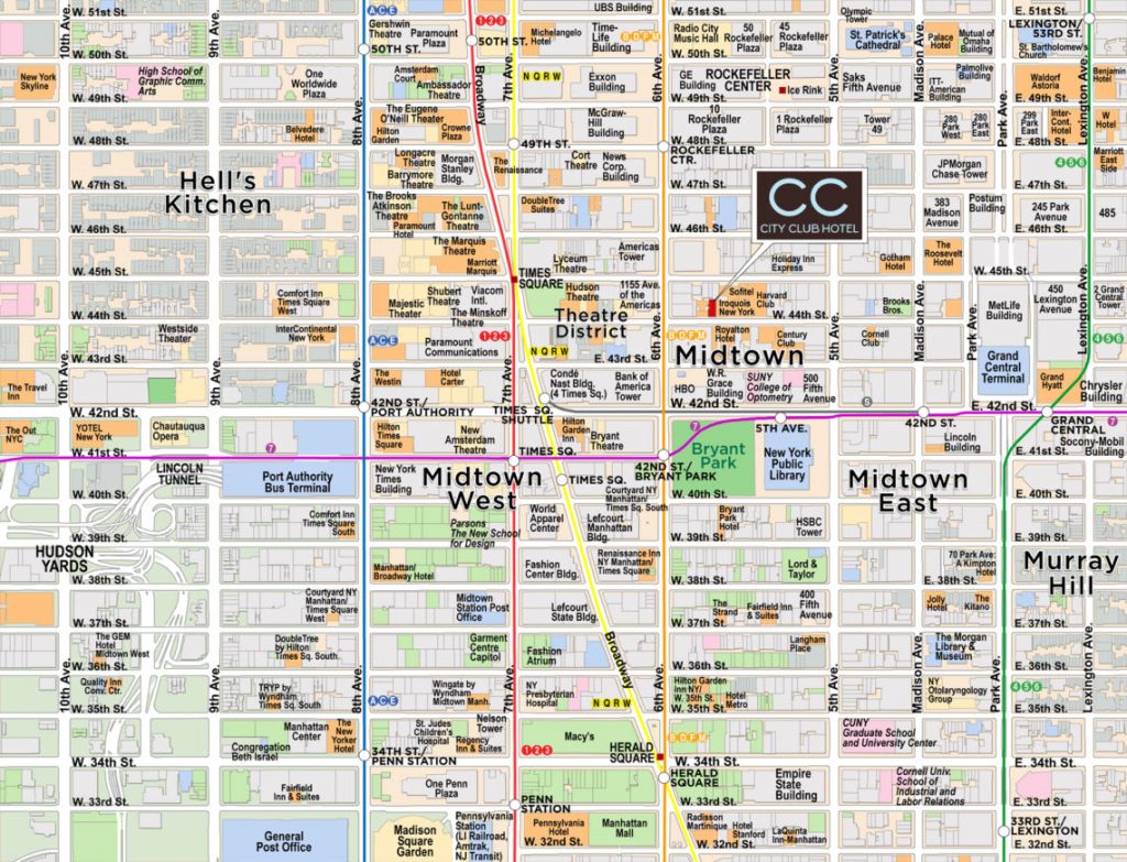 Printable Map Of Midtown Manhattan