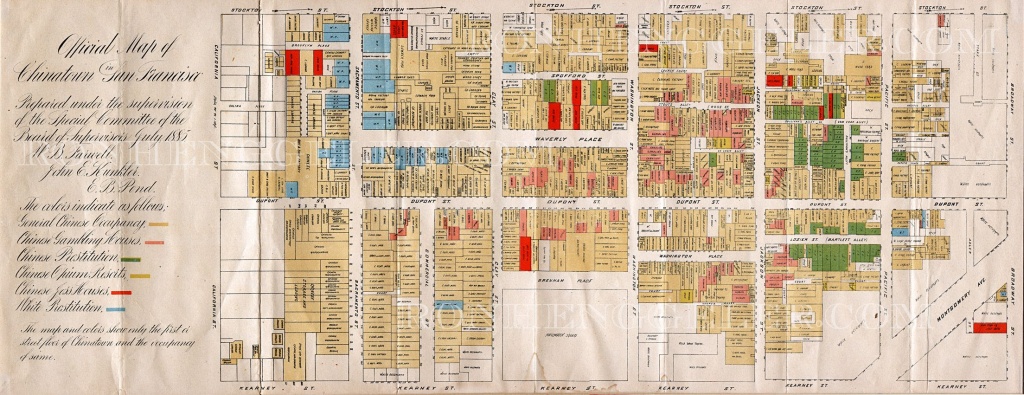 1880S Map Of Chinatown | Old San Francisco | San Francisco Map, San - Printable Map Of Chinatown San Francisco