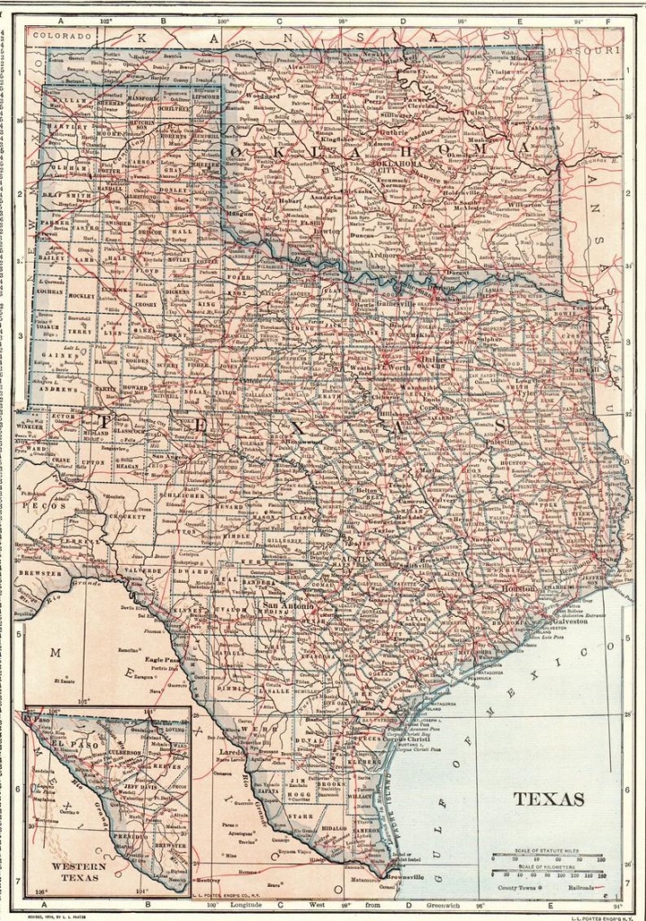 1914 Antique Texas Map Oklahoma Map State Map Of Oklahoma | Etsy - Antique Texas Map Reproductions