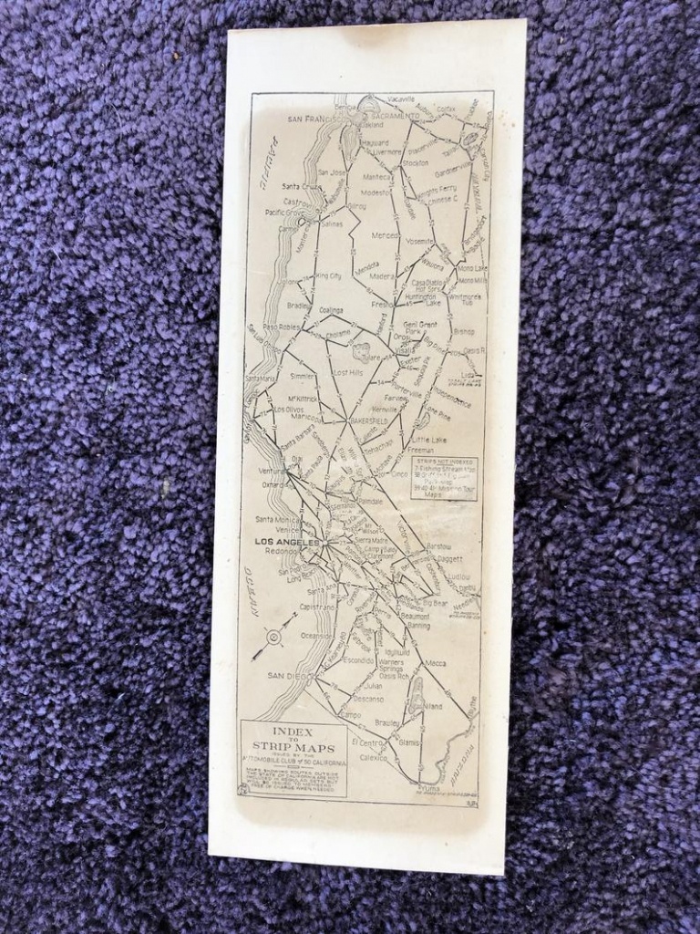 1917 Southern California Aaa Strip Map Index Of Strip Maps | Etsy - Aaa California Map