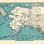 1930's Vintage Alaska State Map Of Alaska Picture Cartoon Map Print   Alaska State Map Printable