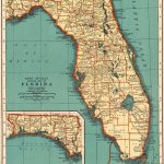 1937 Antique Florida Map Vintage State Map Of Florida Gallery Wall   Florida Map Wall Art