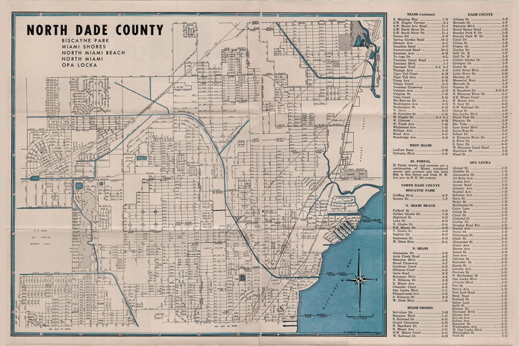 1952 Map Of North Dade County Florida | Etsy - Map Of Dade County Florida