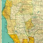 1956 Rare Size Vintage California Map Poster Size With Railroads   Northern California Wall Map
