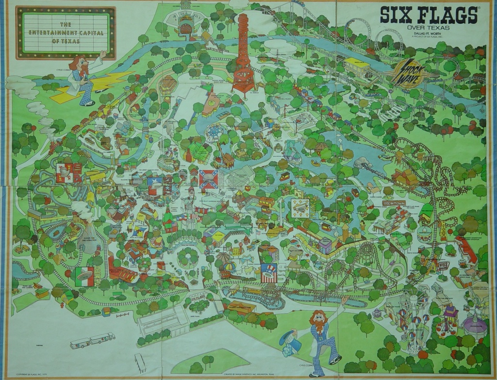 1970S Six Flags Over Texas Map. This Is How The Park Looked When I - Six Flags Over Texas Map App