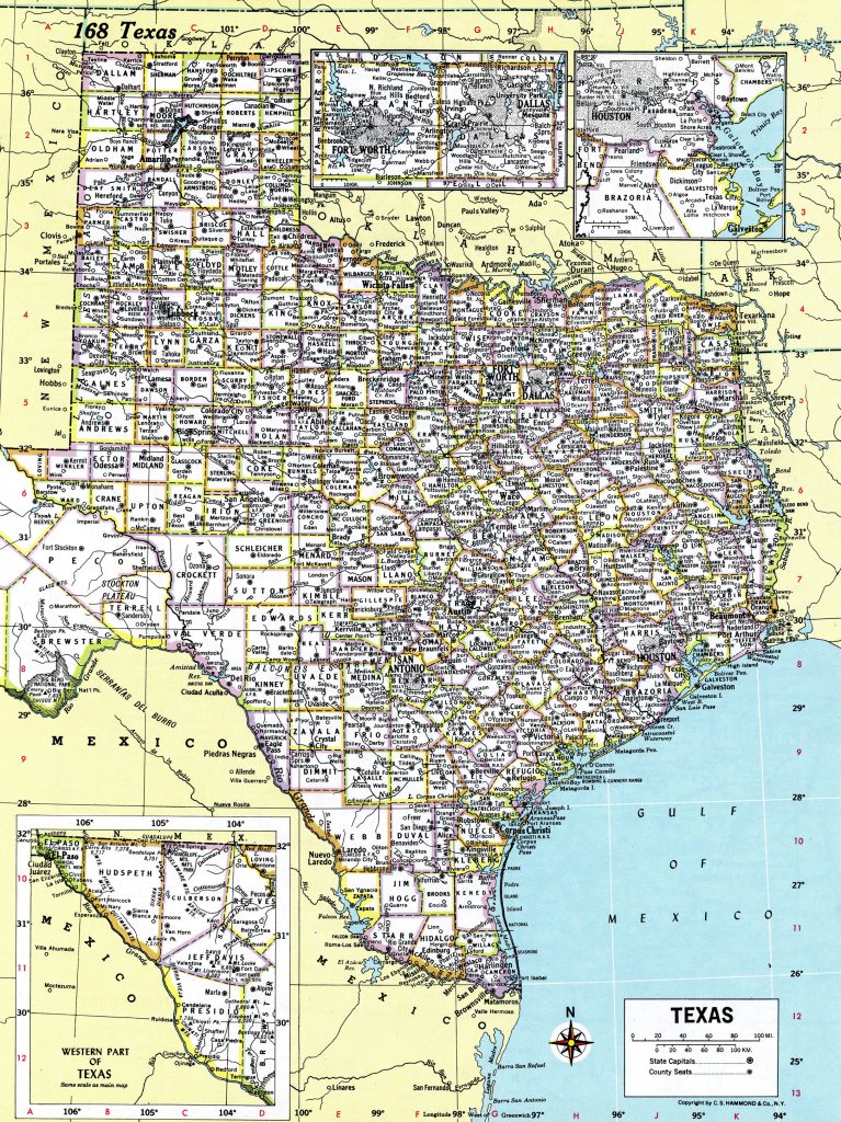 1980 Texas Map Antique Hammond Atlas Map Vintage Texas | Etsy - Texas ...