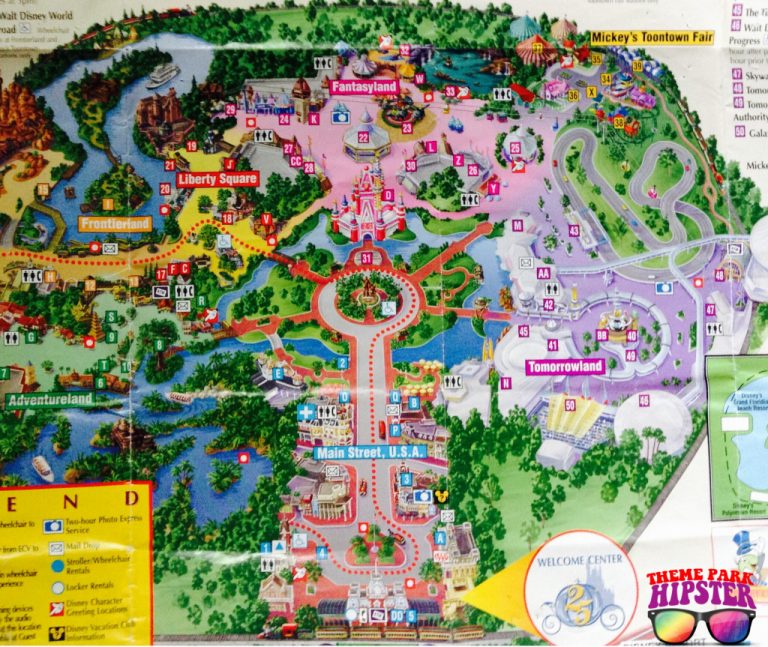 1997 Magic Kingdom Park Map - Themeparkhipster - Magic Kingdom Florida ...