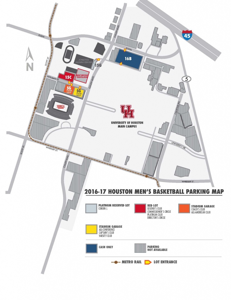 2016-17 Men&amp;#039;s Basketball Parking Information - University Of Houston - University Of Texas Football Parking Map 2016