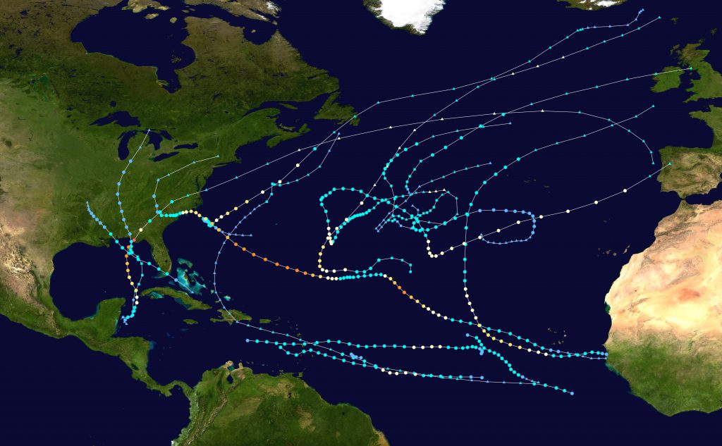 2018 Atlantic Hurricane Season - Wikipedia - Printable Hurricane Tracking Map | Printable Maps