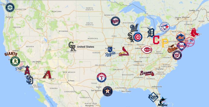 California Baseball Teams Map
