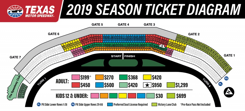 2019 Season Tickets To Texas Motor Speedway - Texas Motor Speedway Map