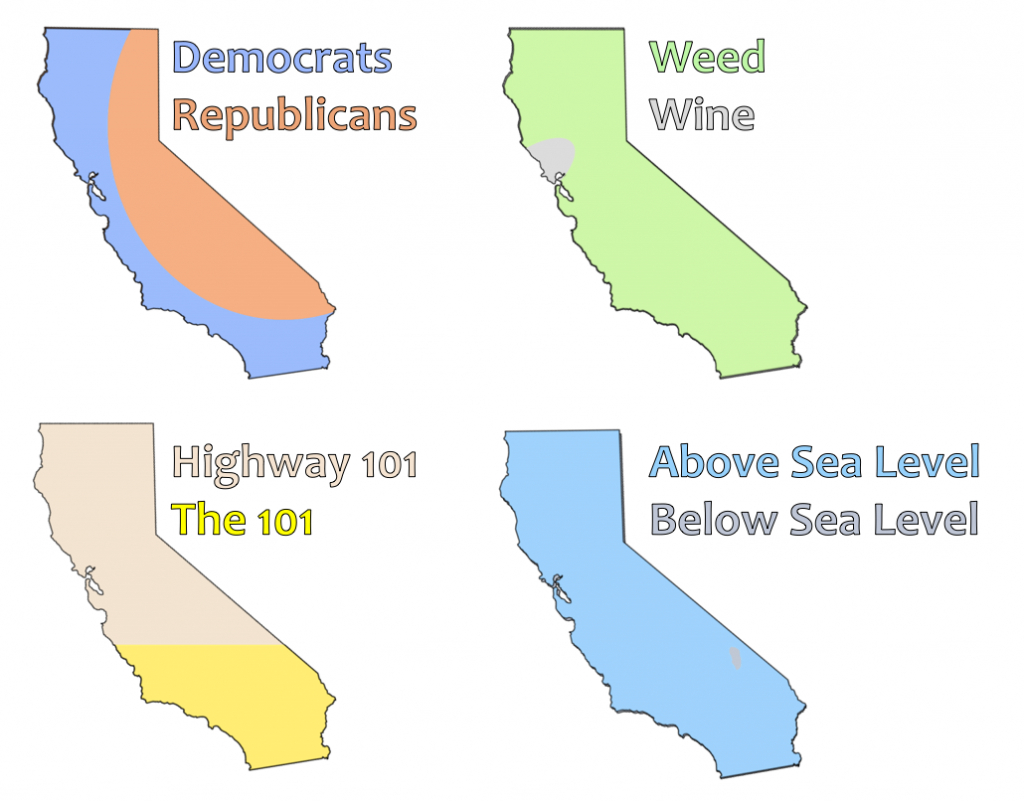 4 Ways To Divide California (Oc) : Losangeles - Divide California Map