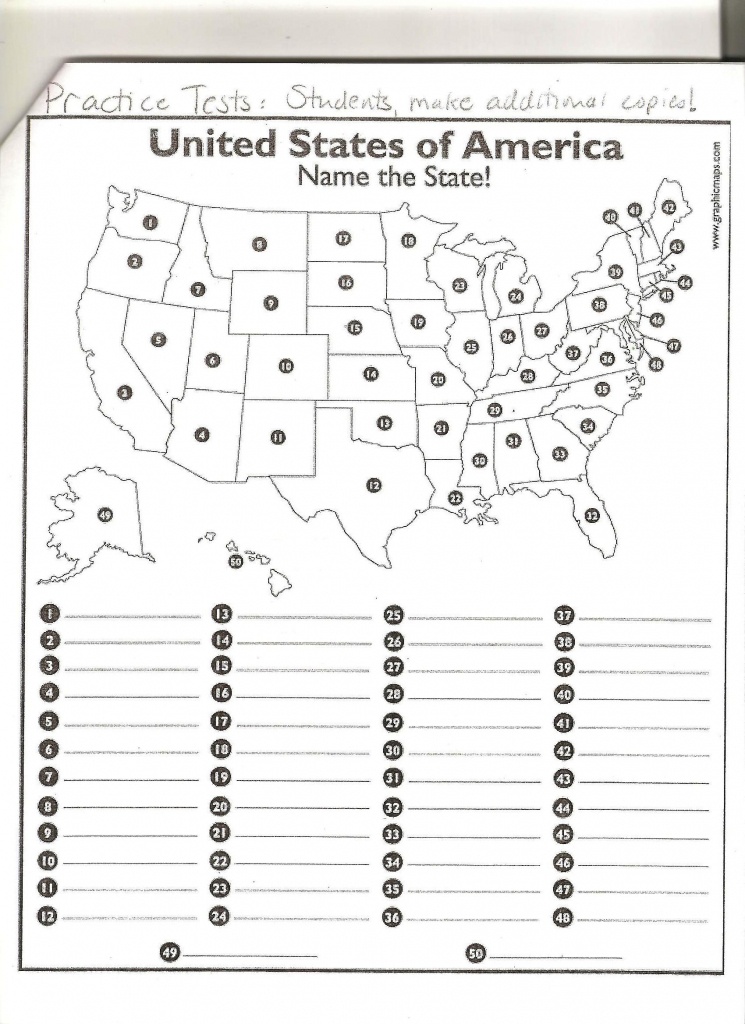 50 States Map | 50 State Marathon Calendars Map | Homeschool - Us States Map Test Printable