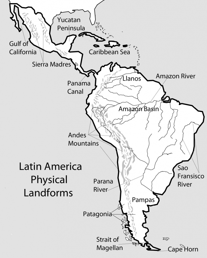 51 Full Latin America Map Study - South America Physical Map Printable