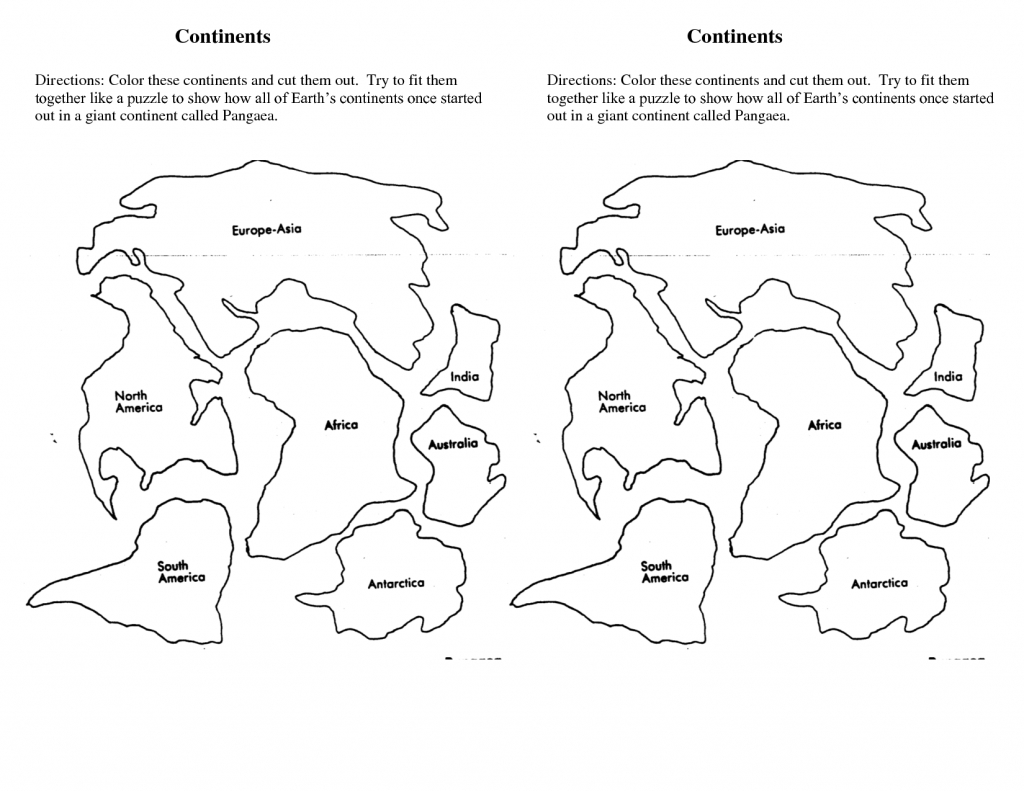 7 Continents Cut Outs Printables | World Map Printable | 7 - Seven Continents Map Printable