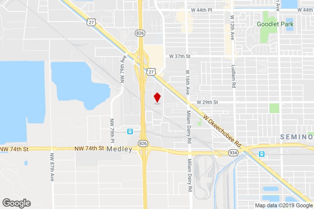 8130 Nw 74Th Ave, Medley, Fl, 33166 - Manufacturing Property For - Medley Florida Map
