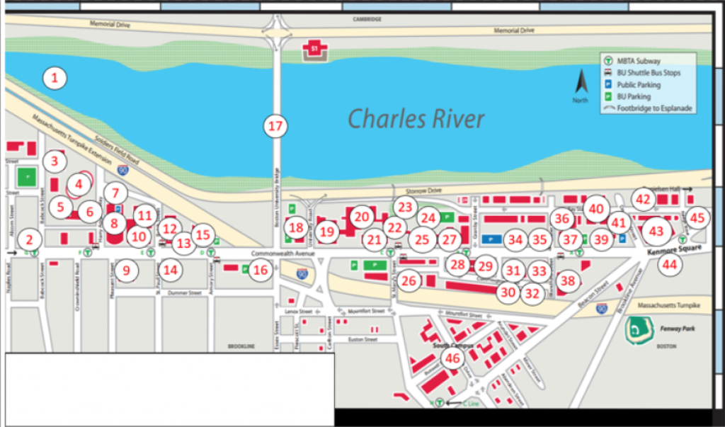 A Brutally Honest Campus Map Of Boston University - Notre Dame Campus Map Printable