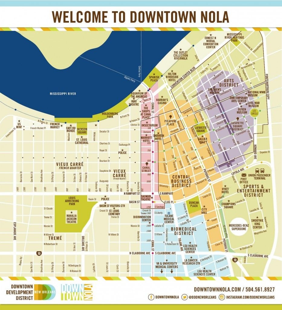 Map Of Nolas Districts Nola Travels New Orleans Travel Guide Printable Walking Map Of New 5161