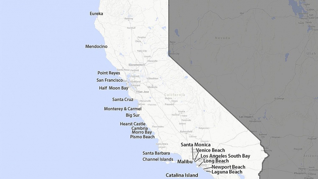 A Guide To California&amp;#039;s Coast - Beach Map Of California