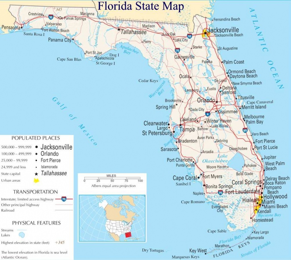 A Large Detailed Map Of Florida State | For The Classroom In 2019 - Coral Beach Florida Map
