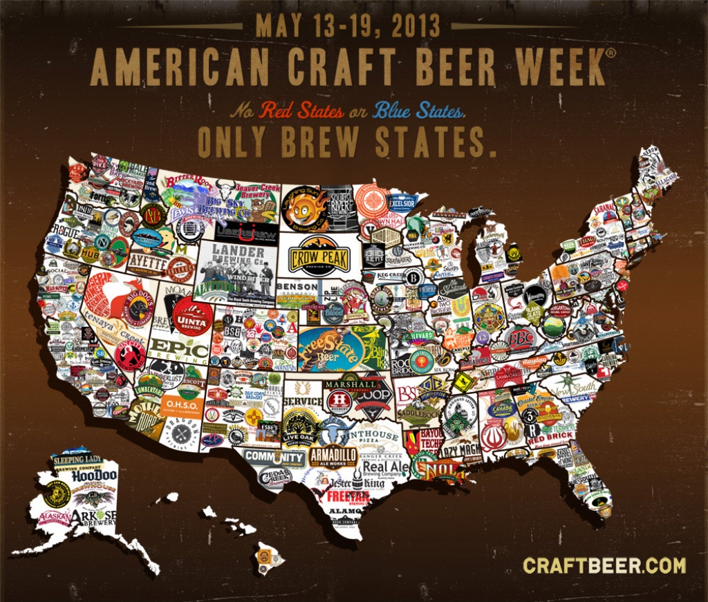 A Map For American Craft Beer Week – Realbeer - Texas Breweries Map