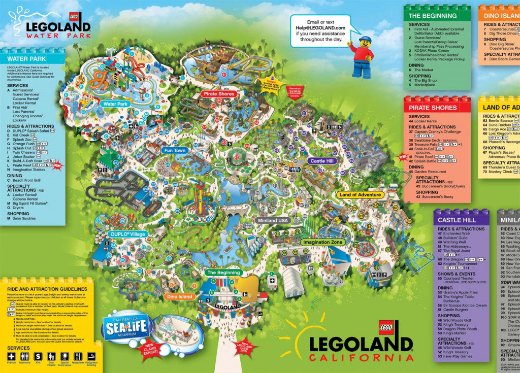 A Map Of Legoland California | Legoland California Resort; Carlsbad - Legoland California Map
