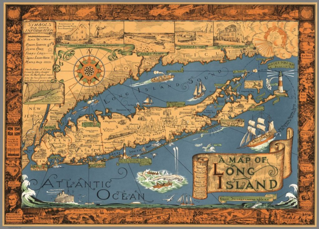 A Map Of Long Island. Drawncourtland Smith From Data Compiled