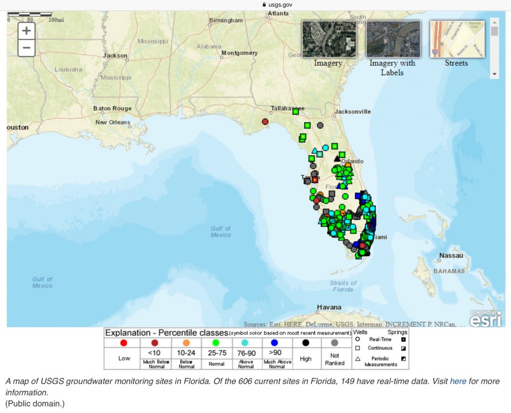 A Map Of Usgs Groundwater Monitoring Sites In Florida. Of The 606
