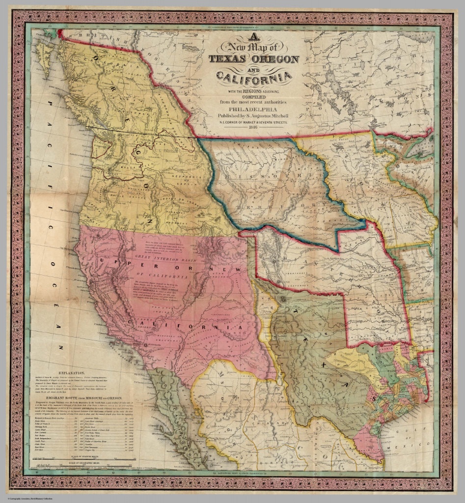 A New Map Of Texas Oregon And California With The Regions Adjoining - Texas Map 1846