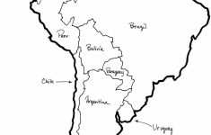 A Printable Map Of South America Labeled With The Names Each Outline - Printable Map Of South America With Countries