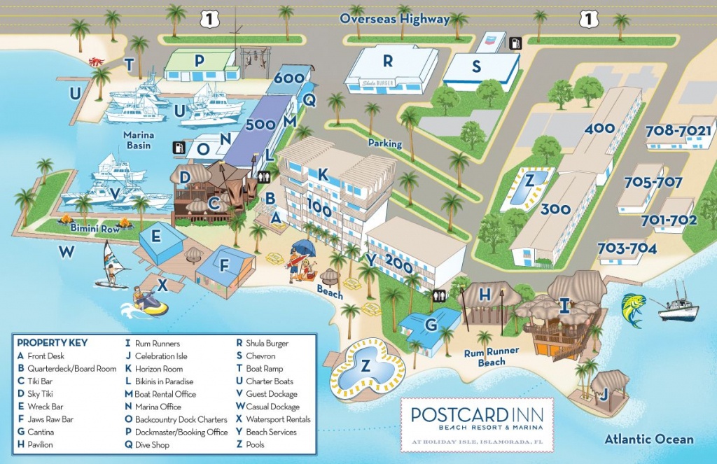 A Property Map Of The Postcard Inn Holiday Isle Resort &amp;amp; Marina That - Map Of Florida Beach Resorts