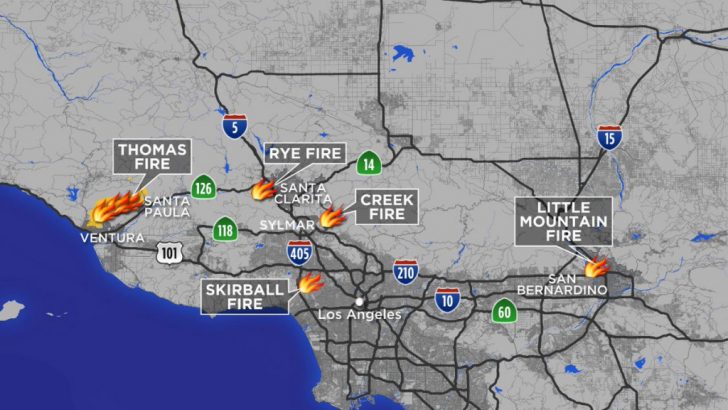 Fires In Southern California Today Map