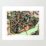 Abstract Map Cambridge Ma Art Printcarlandcartography | Society6   Printable Map Of Cambridge Ma