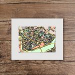Abstract Map Print Of Cambridge Ma Matted To 11X14 | Etsy   Printable Map Of Cambridge Ma
