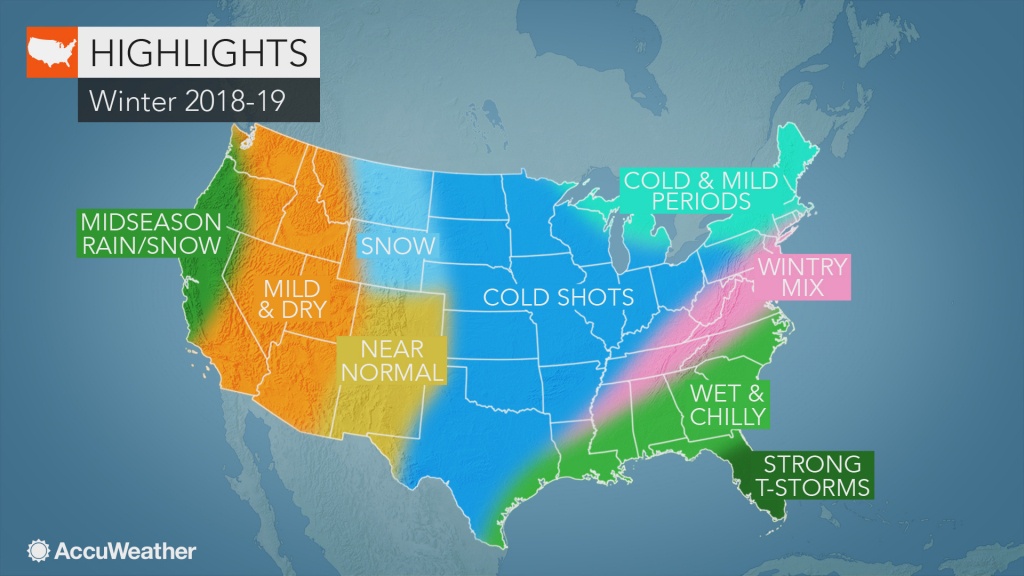 Accuweather&amp;#039;s Us Winter Forecast For 2018-2019 Season - Florida State Weather Map