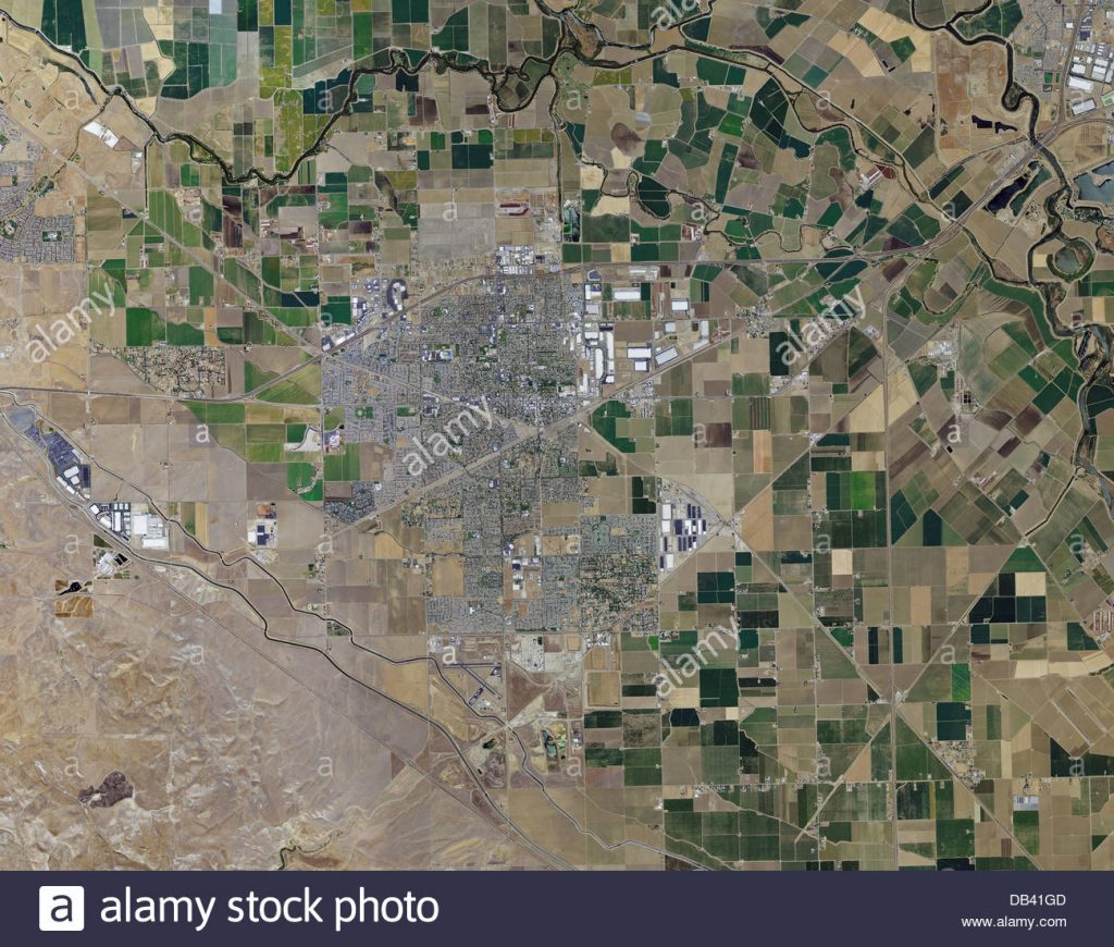 Aerial Photo Map Of Tracy, California Stock Photo: 58481373 - Alamy ...