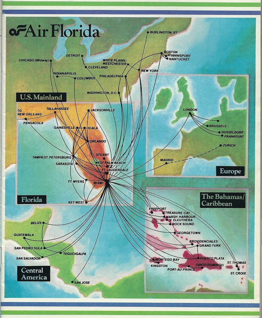 Air Florida Route Map, December 1983 | Air Florida Route Map… | Flickr - Florida Destinations Map