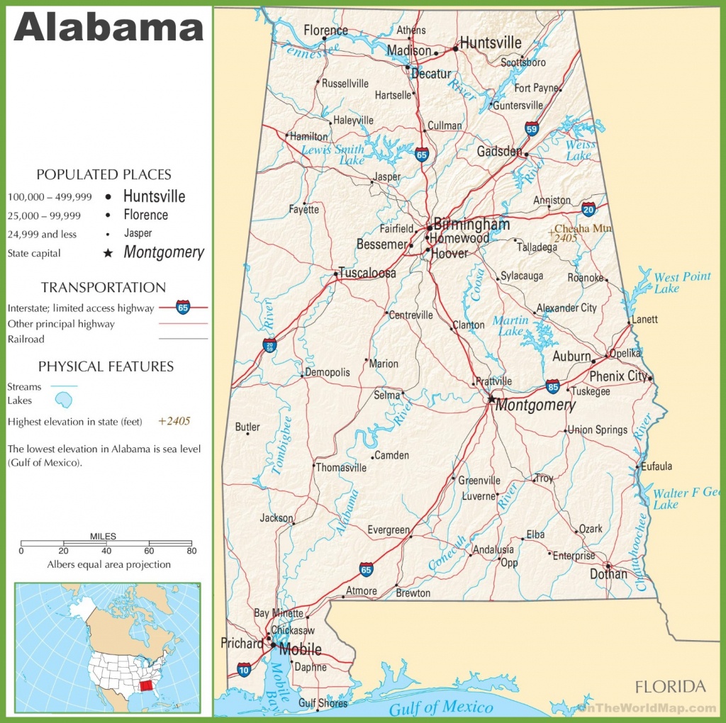 Alabama Highway Map - Printable Map Of Alabama
