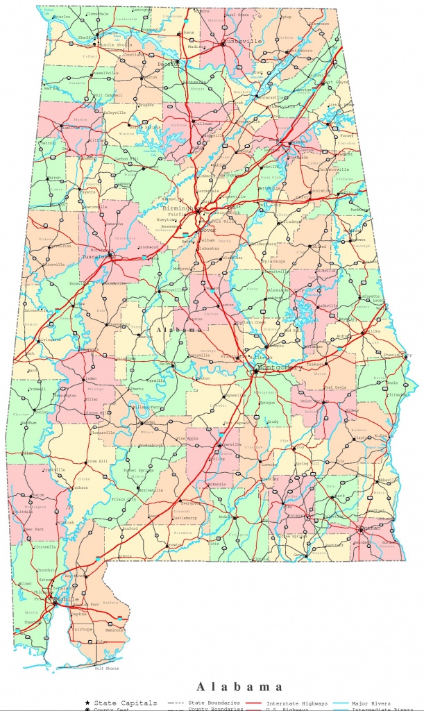 Alabama Printable Map - Printable Map Of Alabama
