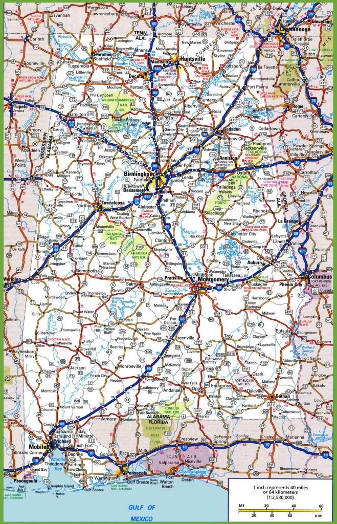 Alabama Road Map - Printable Alabama Road Map