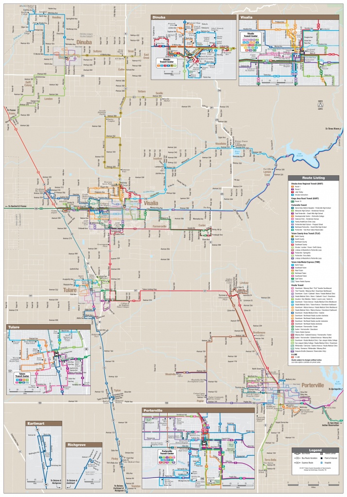 All Tulare County Bus Route Maps, Schedules, And Timetables | Tcag - California Truck Routes Map