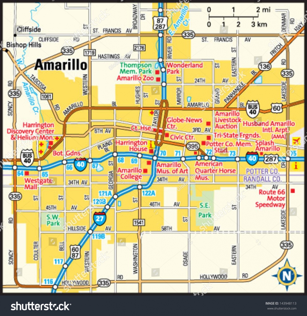 Amarillo Texas Area Map Image Vectorielle De Stock (Libre De Droits - Where Is Amarillo On The Texas Map