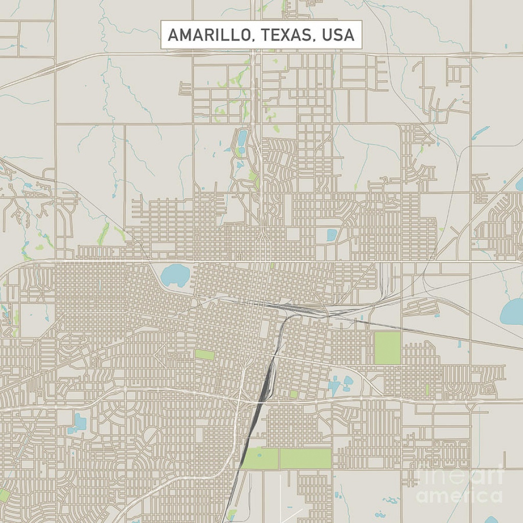 Amarillo Texas Us City Street Map Digital Artfrank Ramspott - City Map Of Amarillo Texas
