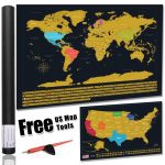America Map Scratch Off Gold Map Scrape-Off Earth Wall Poster – Texas Scratch Off Map