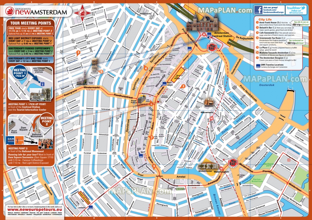 Amsterdam Maps - Top Tourist Attractions - Free, Printable City - Amsterdam Street Map Printable