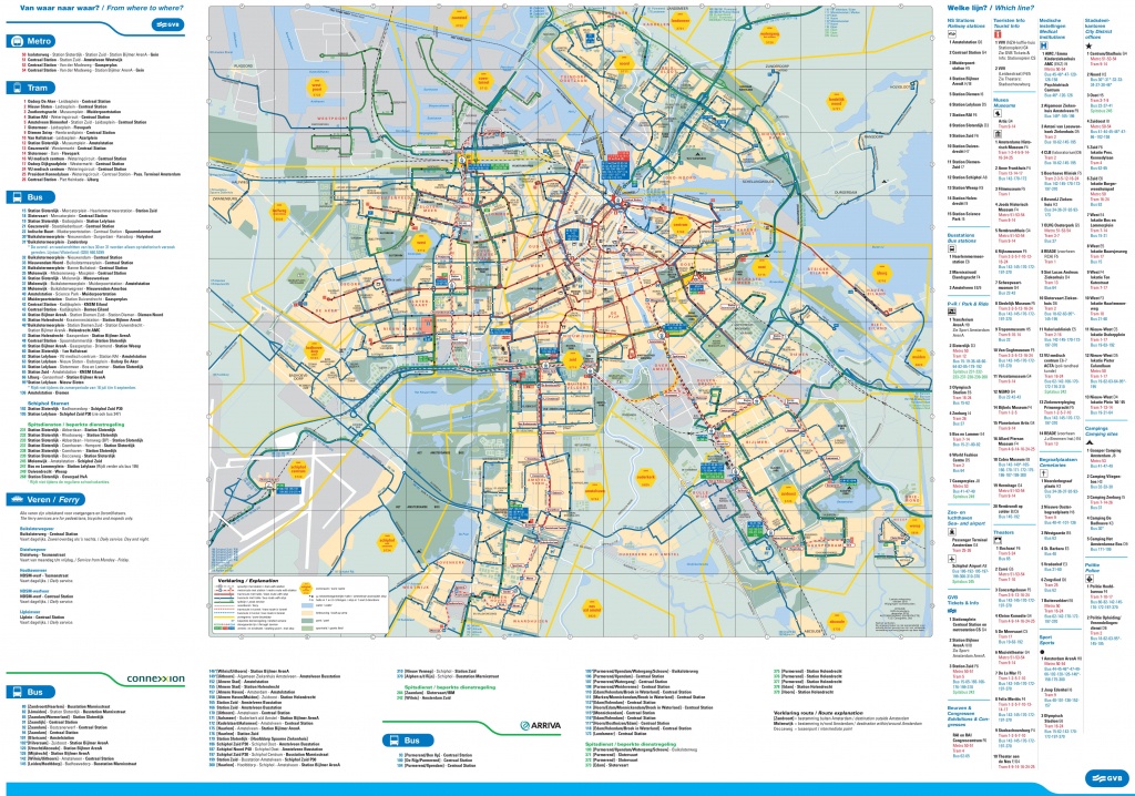 Amsterdam Metro Tram And Bus Map - Amsterdam Tram Map Printable