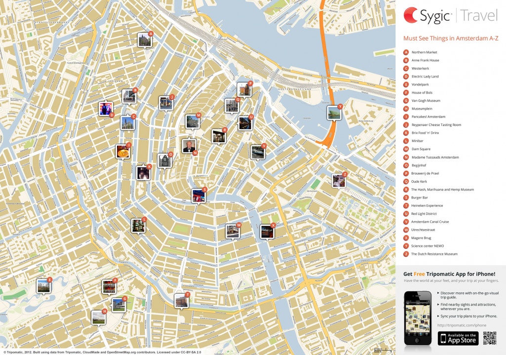 Amsterdam Printable Tourist Map | Sygic Travel - Amsterdam Street Map Printable