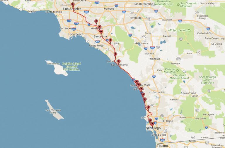 Amtrak San Diego Map | Danielrossi - Amtrak California Surfliner Map ...