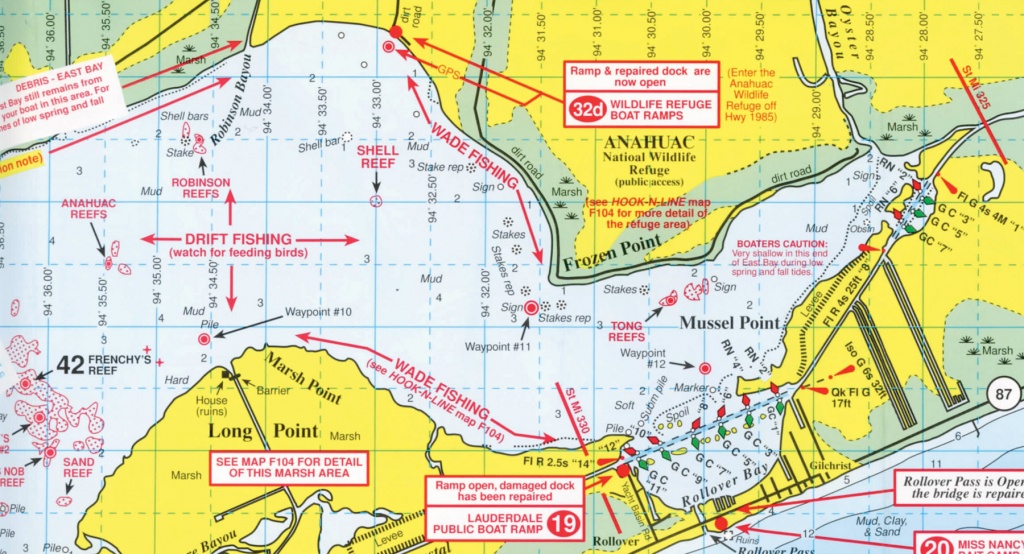 Anahuac National Wildlife Refuge - Texas Kayak Fishing Maps